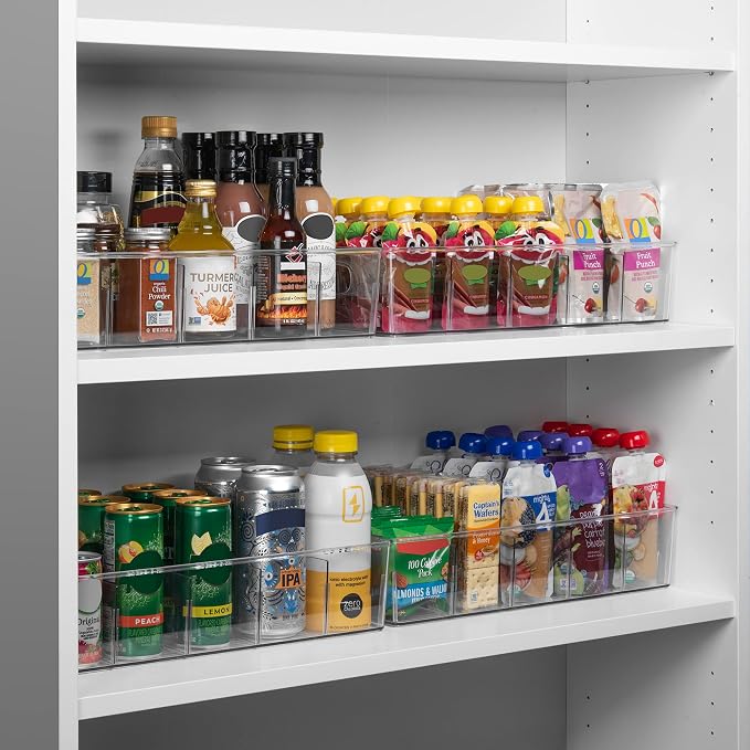 ClearSpace Pantry Storage Bins with Removable Dividers, XL, 4 Pack | Pantry storage bin for organizing food items, kitchen essentials, and refrigerator storage - Image 4