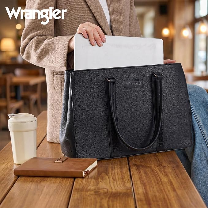Montana West Wrangler Laptop Tote Bag for Women 15.6 Inch Computer Bag for Work Large Double Compartment Purse and Handbag - Image 2