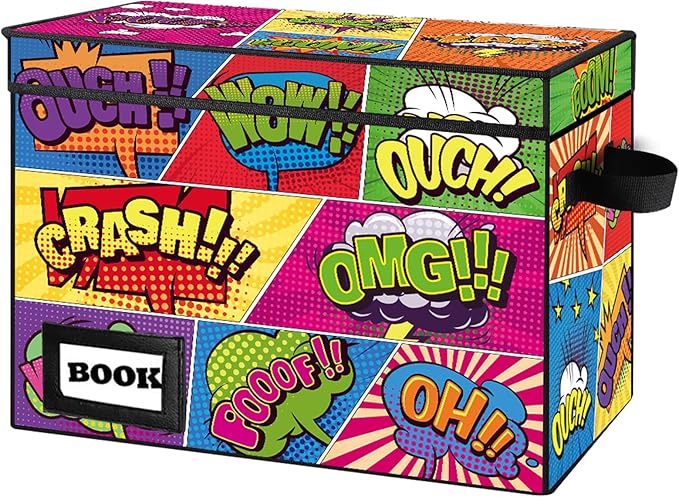 Collection Comic Book Storage Boxes, Protector Organizer 15.8" X 7.8" X 11.8" Collapsible Short Box Holds 160-180 Comic Book Heavy Duty Bin Container Holder Shelf by YNSZAS