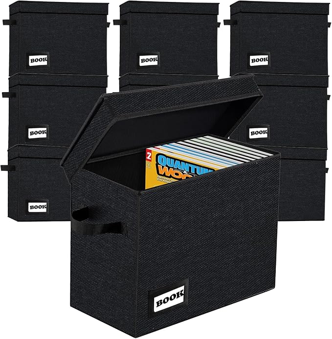 10 Pack Collection Comic Book Storage Boxes, Protector Organizer 15.8" X 7.8" X 11.8" Collapsible Short Box Holds 160-180 Comic Book Heavy Duty Bin Container Holder Shelf by YNSZAS