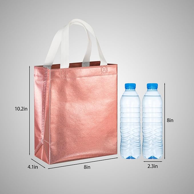 BLEWINDZ 100 Medium Reusable Gift Bags with Handles - Ideal Party Favors & Shopping Bags (10 Colors) - Image 5