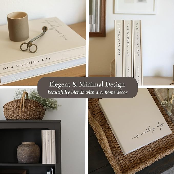 Wedding Photo Album for 400 4x6 Pictures - Large Linen Picture Scrapbook | 400 Pockets for Horizontal & Vertical Photos - Photo Album Book for Personalized Wedding Day Memory Keepsake - Image 6