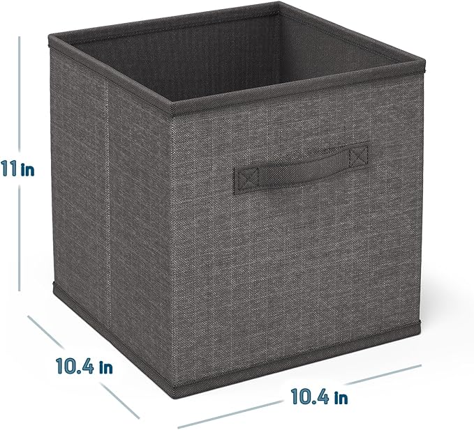 Nestl Cube Storage Bins, Foldable 12 Cube Storage Organizer Bins, Fabric Storage Cubes, Storage Basket with Handles, Grey Closet Storage Bins, 11-Inch Cube Storage Bins for Bedroom, Playroom and More - Image 3