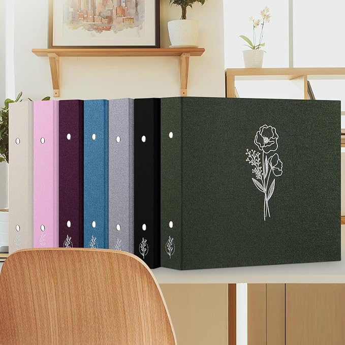 Lanpn Scrapbook Photo Album 12x12 2 Packs, Linen Cover Archival Acid Free Top Load 3 Ring Binder Folder Photo Book 12 x 12 with 30 Plastic Sleeves 60 Pages Blue - Image 7