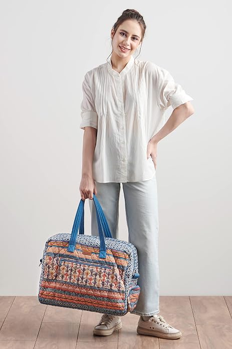 Maison d' Hermine Weekender Bags for Women Cotton Quilted Duffel Overnight Luggage Weekend Bag for Men Gym Gifts Travel | Overnight Luggage Weekend Bag for Men Gym Sports Gifts Duffle bag Business Travellers Trip Spring Summer - Image 9