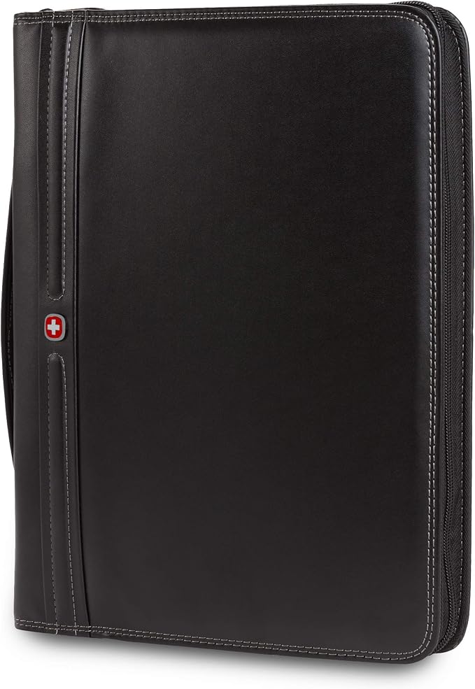 Wenger Concept Zippered Padfolio, Padded Document Organizer, Black by SwissGear