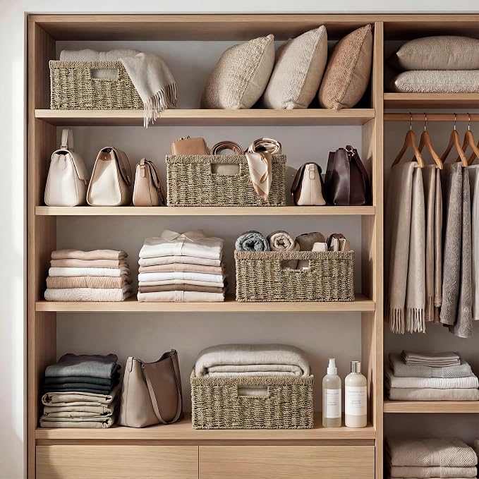 StorageWorks Wicker Storage Baskets for Shelves, Seagrass Basket, 1-Pack | Large Wicker Baskets for Organizing, Seagrass Storage Baskets, Seagrass Baskets for Storage, Woven Basket for Storage - Image 7