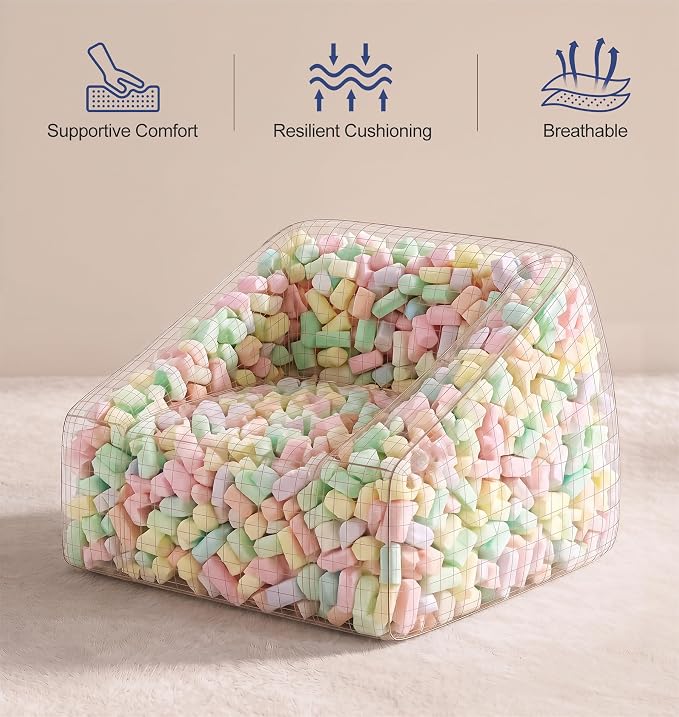 Hobestluk Bean Bag Chair Plush Cozy Chair Armrest Living Room Adult Grey | Memory Foam Filled Oversized Large Cozy Comfy Plush Chair Lazy Sofa Living Room Bedroom Dorm Reading Gaming Washable cover - Image 7