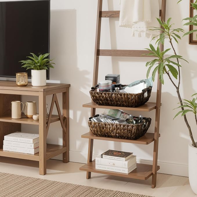 StorageWorks Wicker Storage Basket, Organizing Baskets for Shelf, Brown | Wicker Storage Baskets for Shelves, Baskets with Wooden Handles, 2-Pack Gifts Basket for Home Decor, Hand-Woven Basket - Image 5