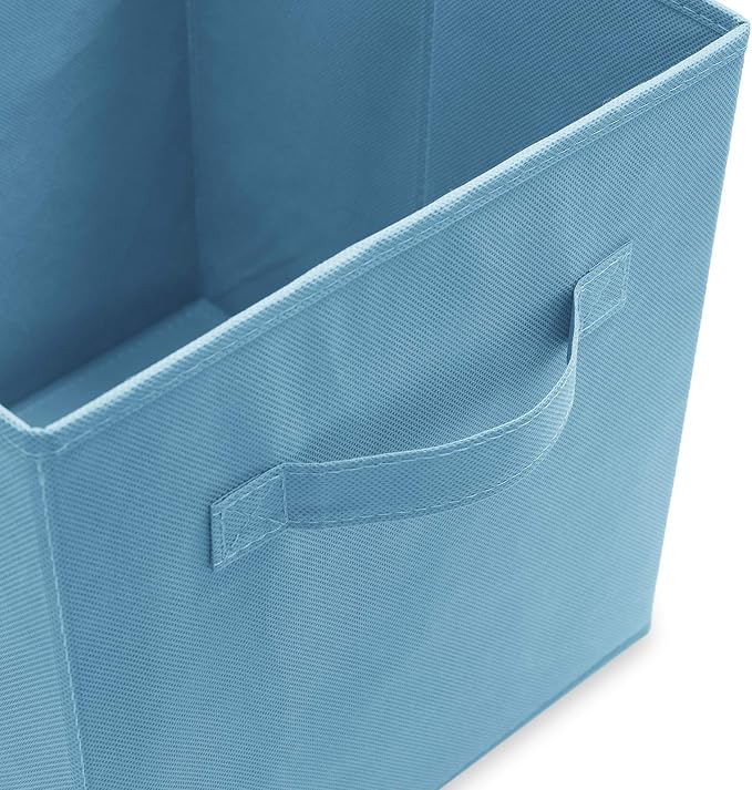 Casafield Set of 12 Collapsible Fabric Cube Storage Bins, Baby Blue - 11" Foldable Cloth Baskets for Shelves, Cubby Organizers & More - Image 3