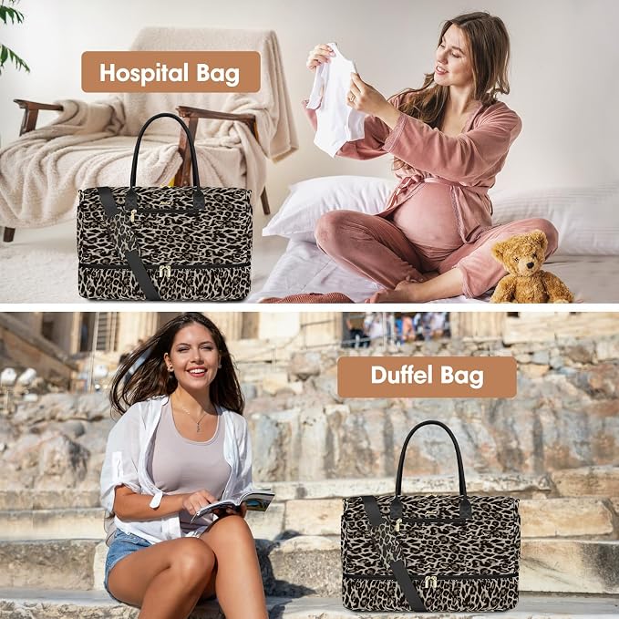 Travel Weekender Bags for Women: Duffel Bag with Shoe Compartment Overnight | 40L Capacity for 5 Day Trip Waterproof Durable Toiletry Bag Wet Pocket for Damp Items Suitable for Weekend Trips Hospital - Image 9