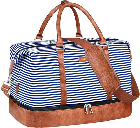 Weekender Bags for Women, 21" Travel Duffle Bag with Shoe Compartment | 3PCS Carry On Overnight Large Duffel Bag with Crossbody Bag and Toiletry Bag for Weekend Travel Gym Hospital Business Trip by IBFUN