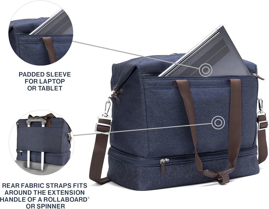 Travelpro Platinum Elite Carry on Soft Travel Drop-Bottom Weekender Bag, Overnight, Men and Women - Image 4