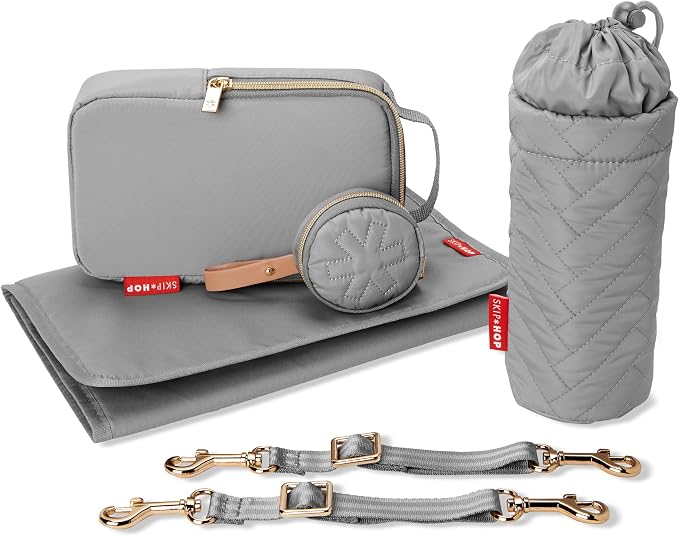 Skip Hop Diaper Bag Backpack: Suite 6-in-1 Diaper Backpack Set, Multi-Function Baby Travel Bag with Changing Pad, Stroller Straps, Bottle Bag and Pacifier Pocket, Dove Grey - Image 3