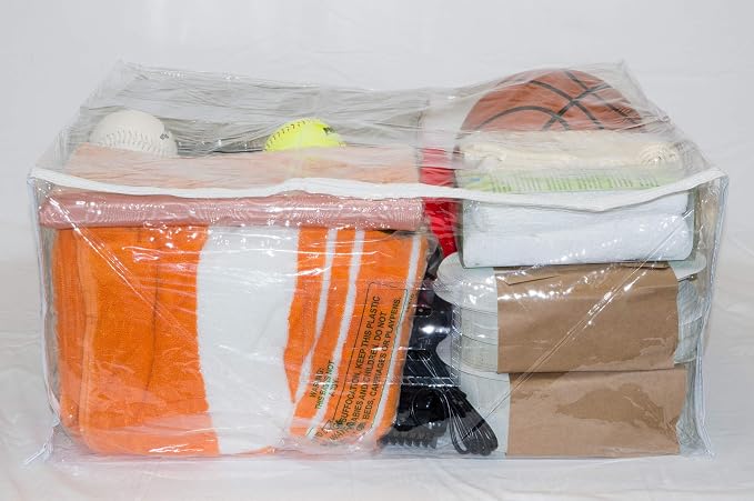 Set of 10 Clear Vinyl Zippered Storage Bags 24 x 20 x 11 Inch - Image 4