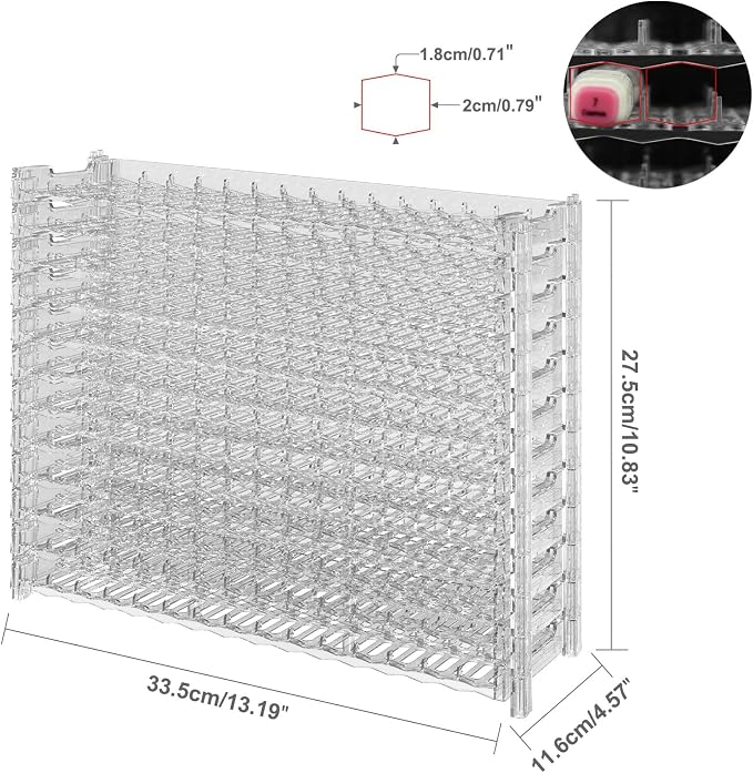 12 Layers Universal Marker Storage Trays, Penholder Display for 180 Pens SN01C Pencil Organizer Holder for Desk (Clear-12 layers) - Image 6