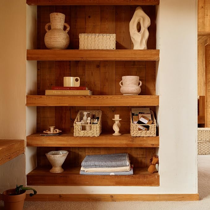 GRANNY SAYS Wicker Baskets for Organizing, Small Woven Storage Baskets | Wicker Storage Baskets for Pantry, Open Front Basket for Shelves, Kitchen Storage Baskets, Decorative Basket for Home Decor - Image 3