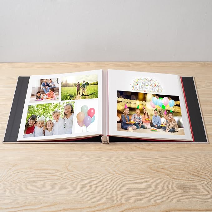 Large Photo Album Self Adhesive for 4x6 5x7 8x10 Pictures Magnetic Scrapbook Album 20 Sheets / 40 Pages Linen Cover DIY Photo Album with A Metallic Pen and and Plastic Board - Image 2