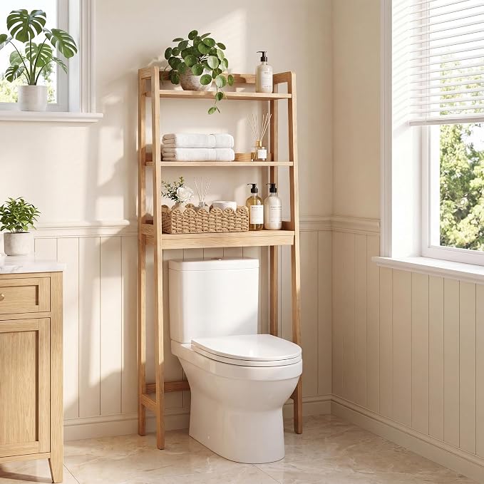 StorageWorks Toilet Paper Storage Basket, Toilet Basket with Wooden Handles | Scalloped Wicker Basket for Living Room, Decorative Scalloped Baskets for Storage, Wicker Baskets for Organizing and Decor - Image 7