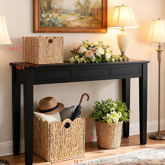 Scalloped Wicker Storage Cubes Basket, 12”x12“ Heavy Duty Paper rope/Hyacinth/Seagrass Baskets for Shelves, Foldable Natural Boho Square Bins (Water Hyacinth&10.5 x 10.5 x 10.5in&4-Pack) - Image 2