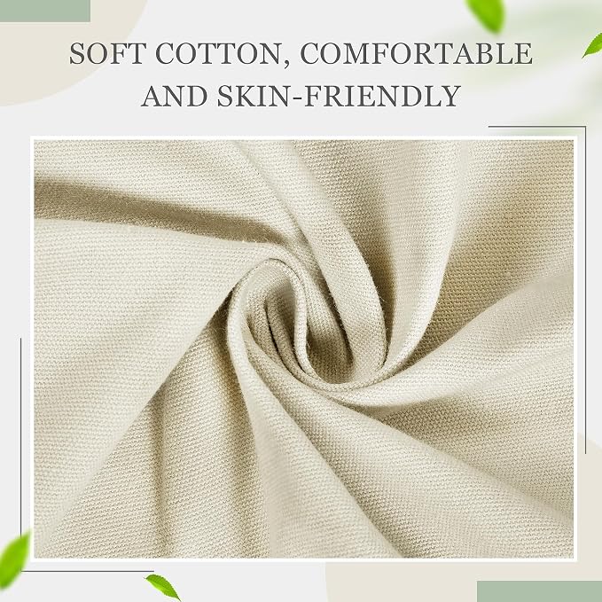Sliner 2 Pcs Stuffed Storage Bean Bag Chair Cover for Kids Adults (No Filler) Stuffable Zipper Beanbag Cover for Organizing Plush Toys or Foam(31.5 * 31.5 * 15inch,Cotton,Beige) - Image 3