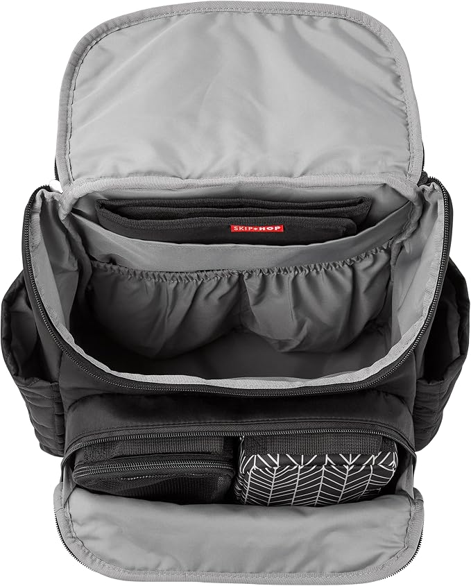 Skip Hop Diaper Bag Backpack: Forma, Multi-Function Baby Travel Bag with Changing Pad & Stroller Attachment, Jet Black - Image 7