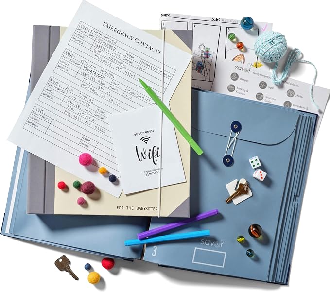 Savor|2025 Updated Edition Family Emergency Binder ™ | Custom Dyed Cloth Expanding File Folder for Important Papers, Babysitter Binder, Birth Certificates, Social Security Cards, Passports, Photos by Savor