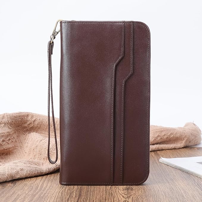 Polare Full Grain Leather Family Travel Passport Wallet and Documents Organizer RFID Blocking Case Holder Fits 6 Passports for Men and Women - Image 6