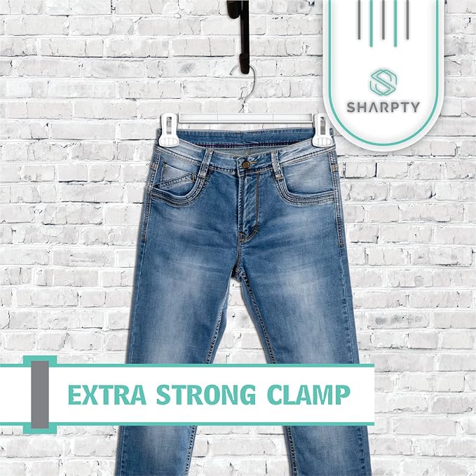 Pant & Skirt Hangers - Closet Hangers for Shorts, Shirts, Jeans, Dresses, Slacks, Coats, Clothes, Clothing, Garments & More - Durable, Space Saving & Non-Slip, White - 75 Pack - Image 3