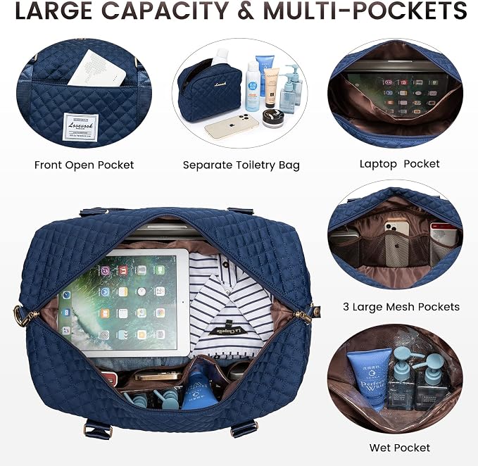 LOVEVOOK Travel Duffle Bag,Weekender Bags for Women with Shoe Compartment，Carry on Overnight Bag with Toiletry Bag,Gym Duffel Bag with Wet Pocket, Hospital Bags for Labor and Delivery - Image 3