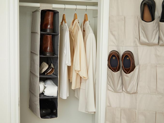 Covermates Hanging Shoe Organizer for Closet, 7" W x 13.5" D x 34" H | durable polyester construction, label window, 3-year warranty - Image 6