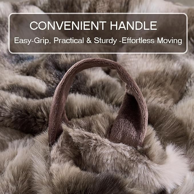 Fluffy Faux Rabbit Fur Bean Bag Chair Cover(No Filler),Cozy Shaggy Bubble Stuffed Animal Storage Large Bean Bag Cover for Bedroom Living Room,Fuzzy Bean Bag Cover Girls Teens Adult,Tie-dye Coffee - Image 7