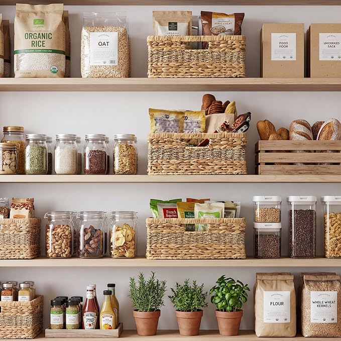 StorageWorks Large Wicker Baskets for Organizing, Hyacinth Basket, 1-Pack | Woven Storage Baskets Water Hyacinth Seagrass, Large Seagrass Basket, Wicker Baskets for Storage, Woven Basket for Storage - Image 2