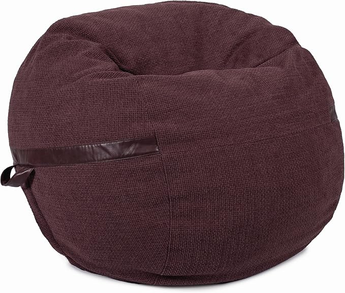 Big Joe Fuf 4Ft Foam Bean Bag Chair with Removable Cover for Kids, Teens, Merlot Cloudweave, 4 Foot Large Reading and Gaming Seat | Premium Shredded Foam Filled, Cloudweave, Adult-Sized Comfortable Seating, Supports Up to 300 lbs by BigJoe