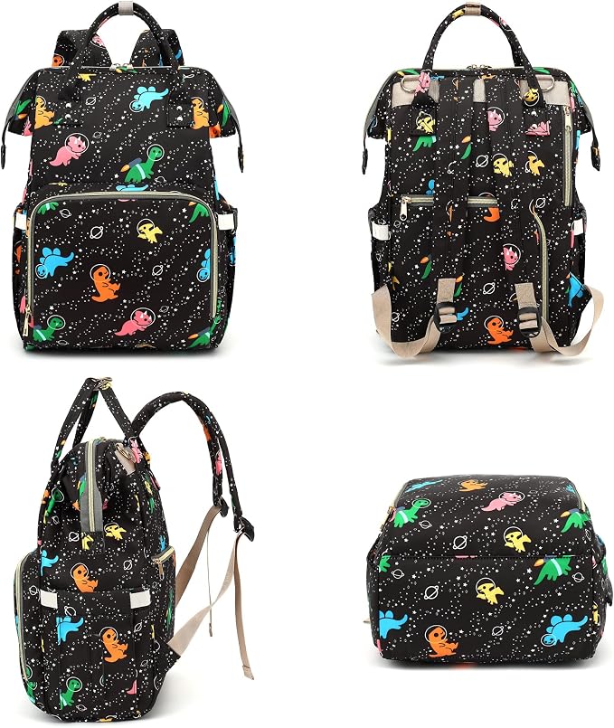 Dinosaur Baby Diaper Bag Backpack for Girls Boys, Waterproof Large Maternity Nappy Bags for Mom - Image 6