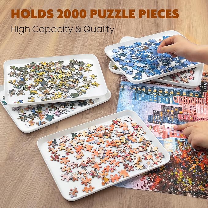 Nariolar 11.5 x 8.3 in Puzzle Sorting Trays Stackable | 6-Pack Puzzle Piece Sorter Trays for 1000/1500/2000 Pieces - Image 4