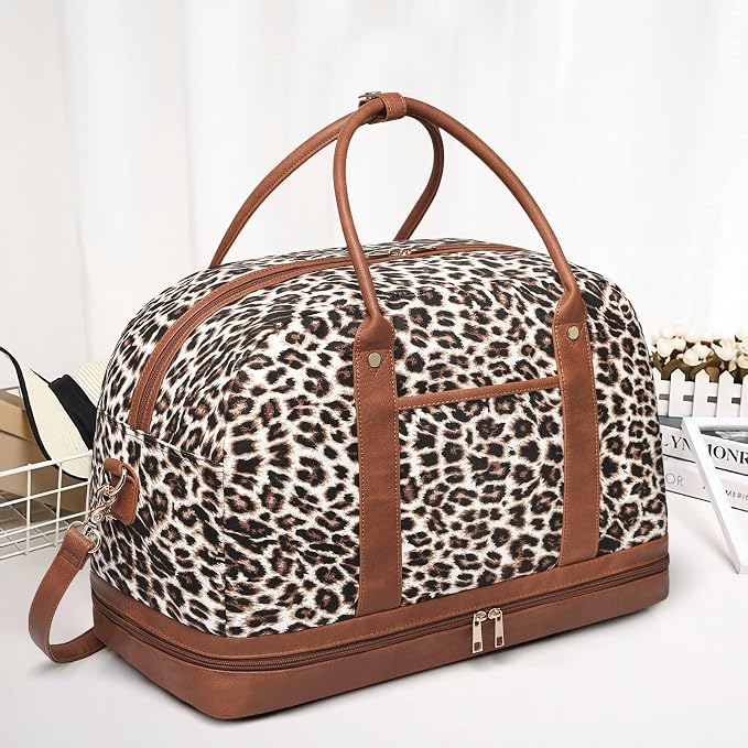 Weekender Bag for Women Canvas Overnight Bag Large Travel Tote Bag Carry on Shoulder Duffle Bag With Shoe Compartment,Perfect for Travel/Daily Use/Birthday Gift … - Image 8