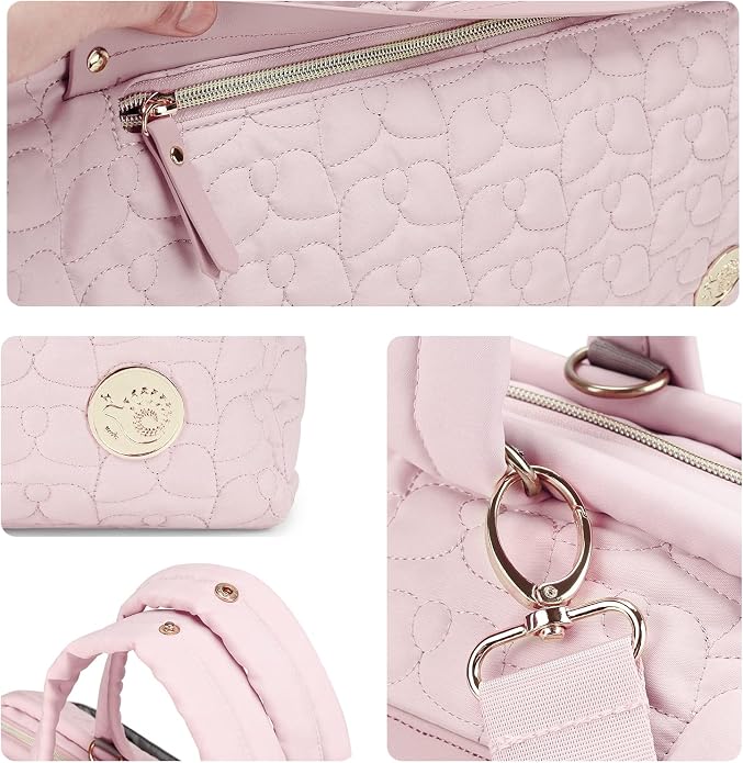 Multi-Pockets Diaper Bag Tote,Stylish Large Capacity Nappy Changing Bag Satchel Messenger Bag Travel Mommy Bag - Image 5
