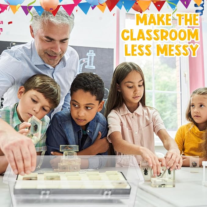 Hoteam 36 Pcs Flat Storage Organizer Bins Letter Size Paper Tray Classroom Storage Plastic Art Trays Classroom Pencil Organizer Baskets for School Office Teacher Book Organization(Transparent) - Image 6