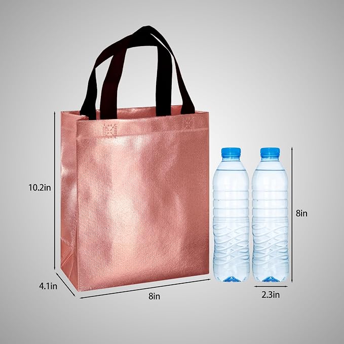 BLEWINDZ 100 Medium Reusable Gift Bags with Handles - Ideal Party Favors & Shopping Bags (10 Colors) - Image 5