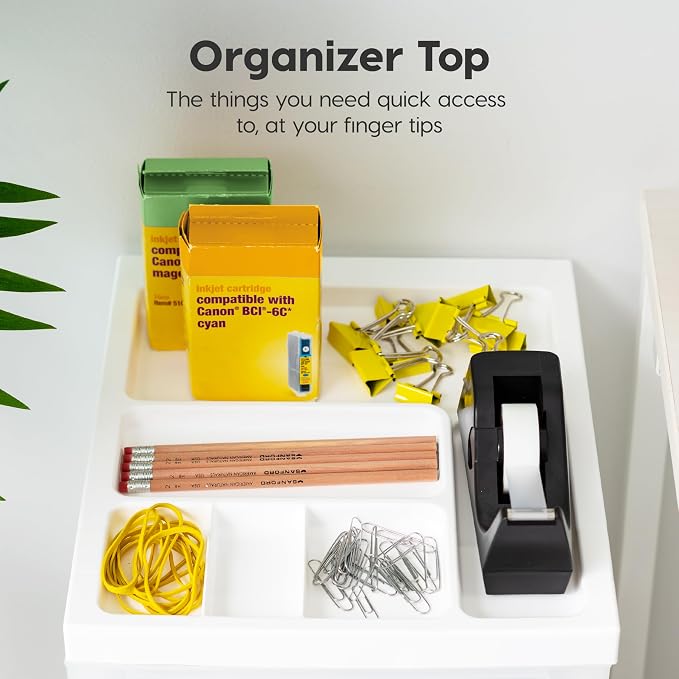 IRIS USA 3-Drawer Rolling Storage Cart, White/Clear | Keep classroom supplies, teacher essentials, craft materials, and learning tools organized with easy-access drawers. - Image 6