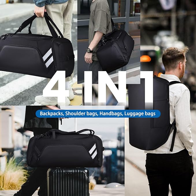 WOLFILIST 4-in-1 Gym Bags for Men/Women, Large Sports Duffle Bag for Travel | Gym Workout Backpack with Shoes & Wet Compartment, Sports Bag for Training, Sauna, Fitness, Swimming, Weekender Overnight Bag - Image 6