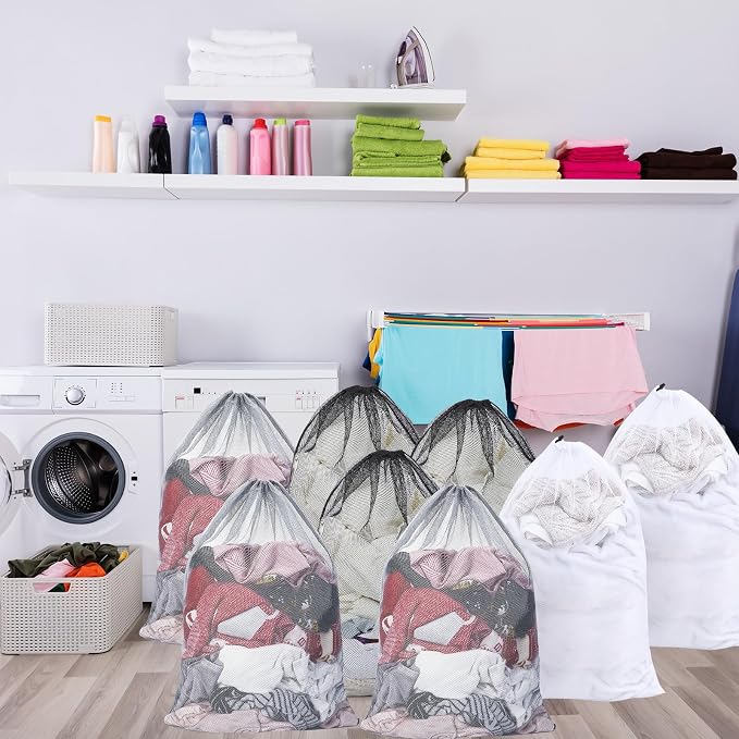 Berlune 30 Pack Large Mesh Laundry Bags | Oversized breathable mesh bags help sort and transport laundry for dorms, rentals, laundromats and facilities. - Image 6