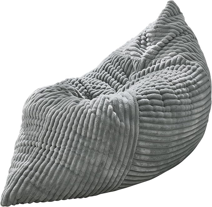 Hobestluk Adult Bean Bag Chair 3 in 1 Convertible Large Bean Bag Sofa | Striped Turquoise Grey,Machine Washable,Removable Cover,Easy Convert And Install, Floor Bed,For Livingroom Bedroom - Image 10