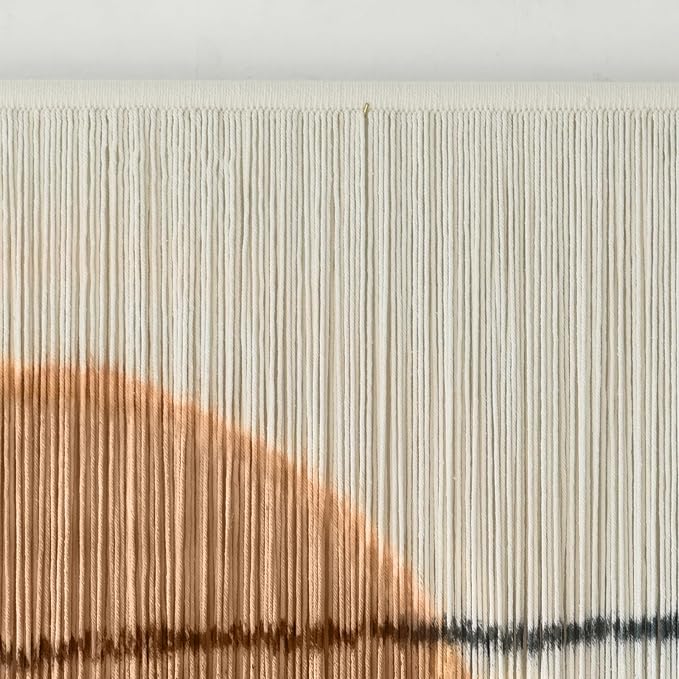 Macrame Wall Hanging Dip Dye Sunset Boho Wall Decor Fiber Art 57" W*35" L | Fiber Wall Art, Hand Dyed Wall Hanging, for Bedroom Living Room Office Dorm Room Accent, Aesthetic Home Style, Boho Decor - Image 6