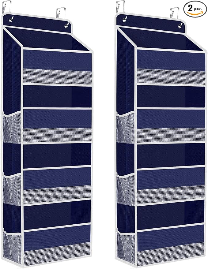 2 Pcs Over The Door Organizer Large Capacity Hanging Storage Room Organizer | 40 lb Capacity, Ultra-Sturdy, Foldable, Mesh Design with Clear Window, Space-Saving Organizer for Pantry, Nursery & Closet by SpaceHacks