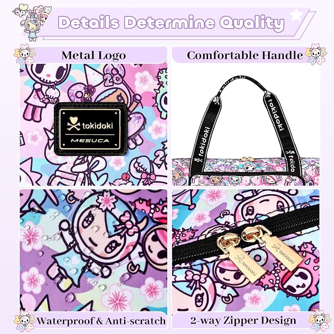 tokidoki Travel Duffle Bag, Weekender with Shoe Compartment Toiletry Bag | many compartments: laptop sleeve, wet-dry pocket, trolley sleeve. Includes toiletry bag. Carry-on. - Image 5
