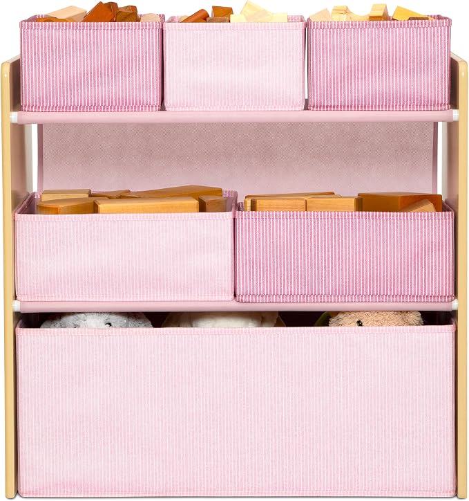 Delta Children - GapKids 6 Bin Toy Organizer - Greenguard Gold Certified, Blush Pink - Image 8