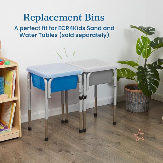 ECR4Kids Stackable Square Bins with Non-Snap Lids, Multipurpose Organization, French Blue, 2-Pack - Image 5