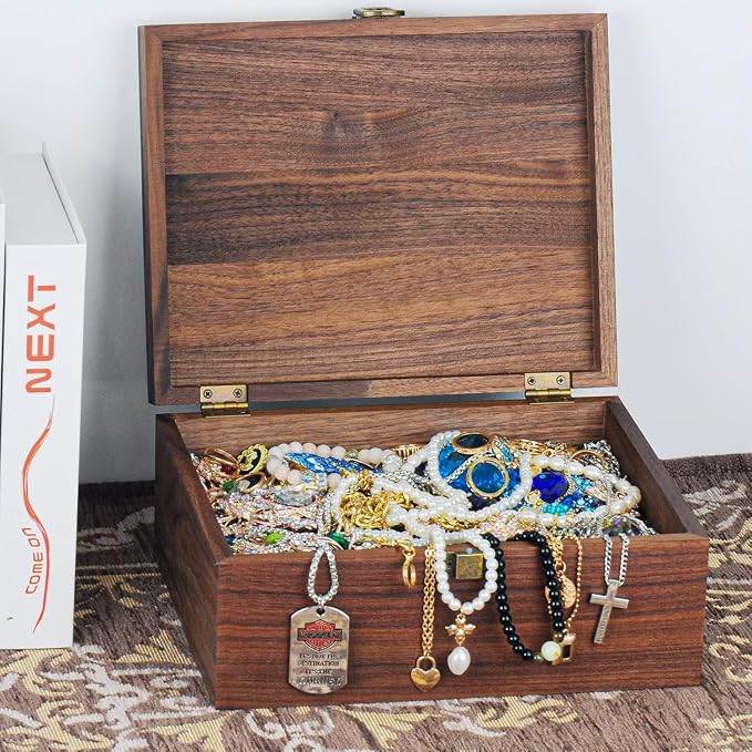 EXISTING Memory Box for Keepsakes, Floral Heart Laser Cut Wood Keepsake Box | Large Wooden Storage Box with Hinged Lid, Keepsake Boxes Gift for Wedding, Valentines Day Anniversary Baby Shower - Image 5